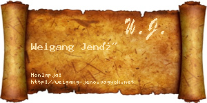 Weigang Jenő névjegykártya